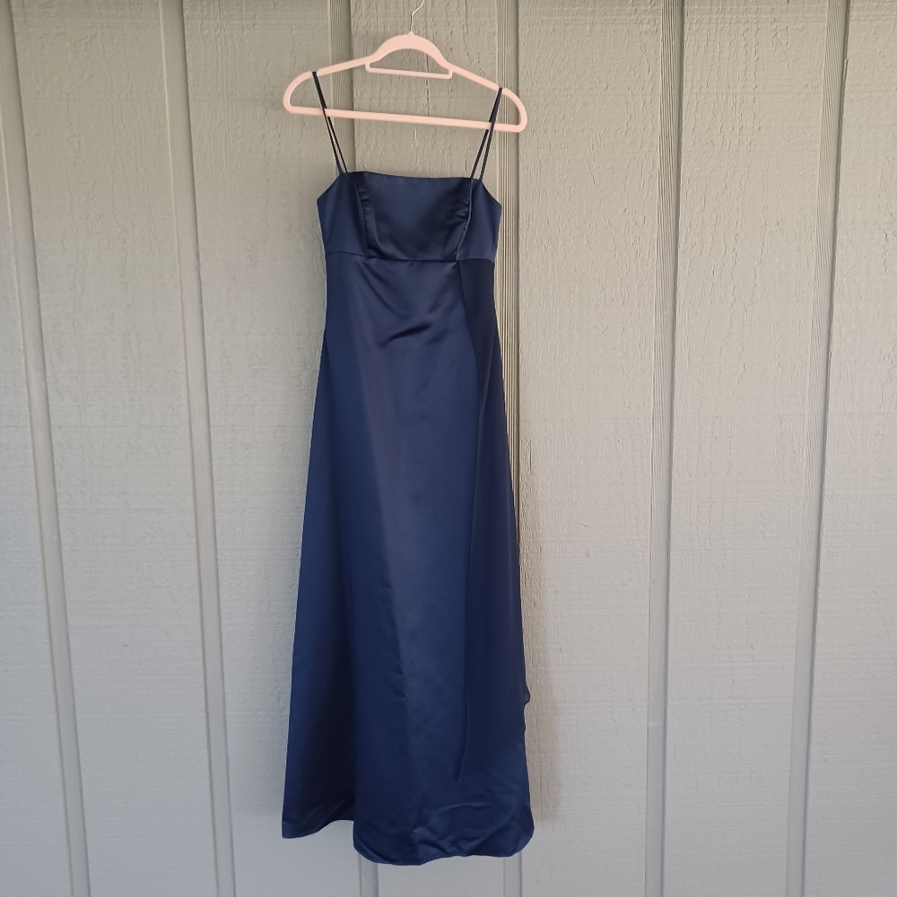 Alfred Angelo Bridesmaid Formal Dresses Size 4 Women Spagetti Strps In Navy